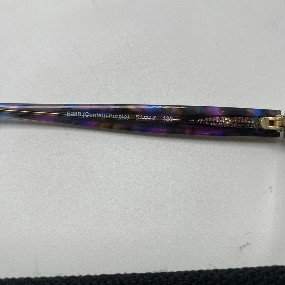 Coach Eyeglasses FRAMES ONLY HC6065 Cat Eye 51-17-135 Confetti Purple Brown 244